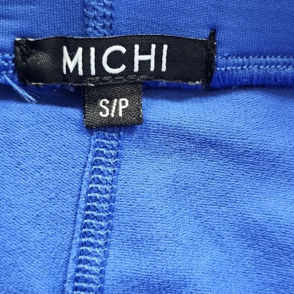 Michi Canyon Colorblock Compression Leggings Blue Yellow Small Luxury Activewear - Picture 7 of 12